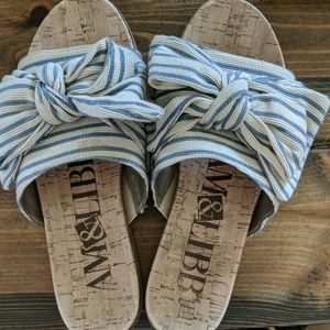 Sam and Libby striped bow sandals